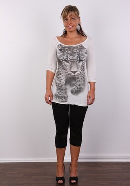 MILF with sexy ass feels a bit embarrassed to strip down in front of the camera