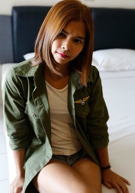 Asian minx with small tits undresses and copulates with man in doggystyle