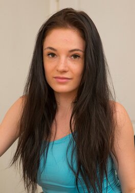 Shameless amateur brunette shows off and plays with her big naked tits