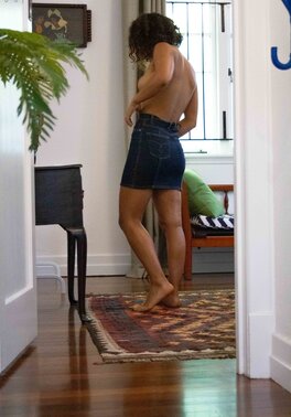 Lucky girl has a fairly toned ass and her arms are sexy