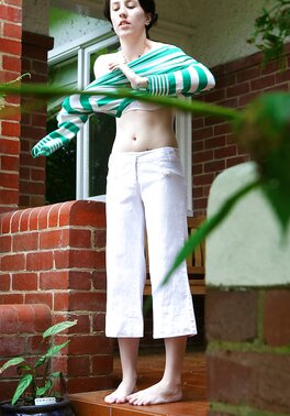 Undressing and dressing up with the tight bodied Mia Hilton