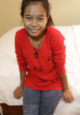 Petite Asian is happy to open her pussy for a big UK dick