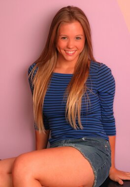 Cheery babe Dawson Miller shows her big natural boobies