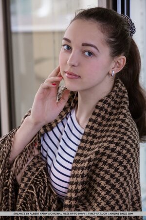 Beautiful chick bares tits and then slips off jeans and panties to show tiny twat