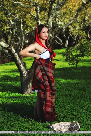 Hot Ukrainian Little Red Riding Hood Li Moon waits for her Wolf with naked twat