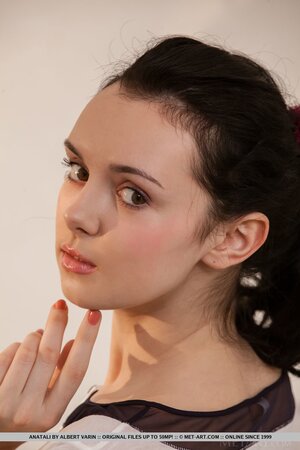 Lubricious lassie with sweet tits has some fun being naked in the bathroom