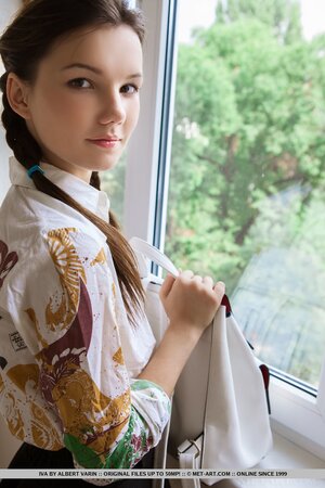 Czech whore Kitty Jane looks good taking white shirt and black skirt down