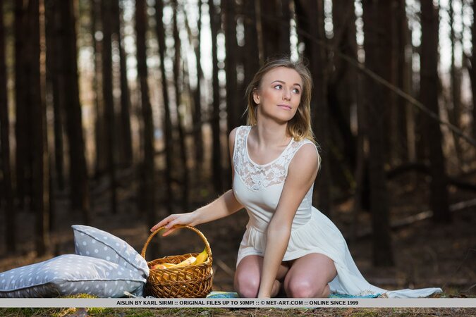 Cameraman takes pictures of sexy flame in white dress who gets completely naked