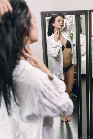 Teen loves her body and can't resist touching it and masturbating twat