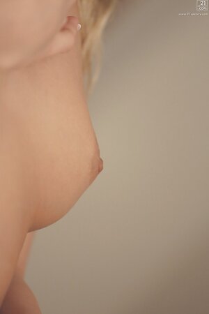 Boyfriend is still at work so blonde spends time by massaging cunny all over home