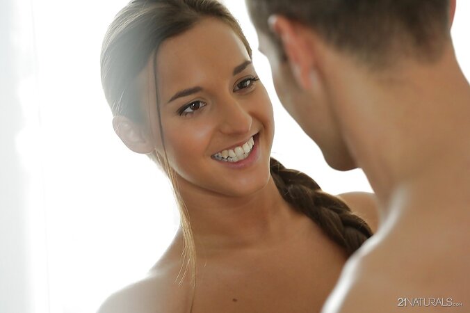 Angel with sexy long pigtail takes cock into pussy after nice cunnilingus