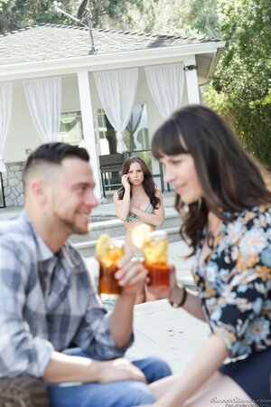 Lecherous woman flirts with stepdaughter's boyfriend right in front of girl