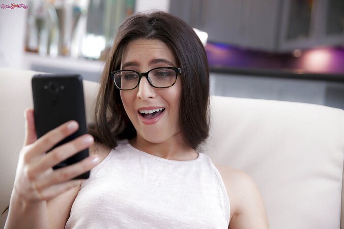 Hottie Anya Olsen lures nerdy friend Serena Blair into unplanned affair on couch