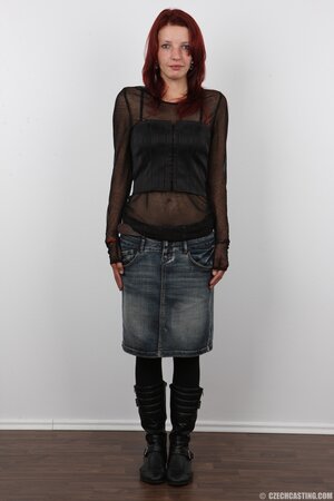 Shy skinny female makes shaved snatch known stripping down so ineptly