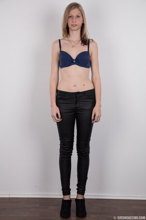 Love gets naked to black panties laying tiny boobs open but no snatch