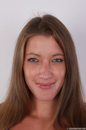 Female with cute smile has small boobs and wants everybody to see them