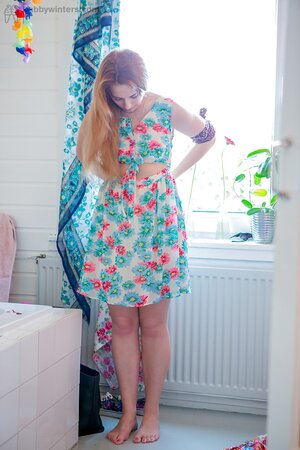 Girl with hairy pussy doesn't know that a roommate spies on her during dressing