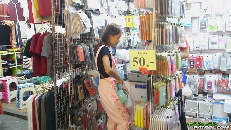After work skinny Asian salesgirl earns money by posing naked for tourist