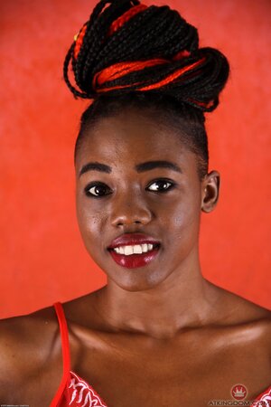 Ebony teen with dreads unveils everything she hides under the clothes