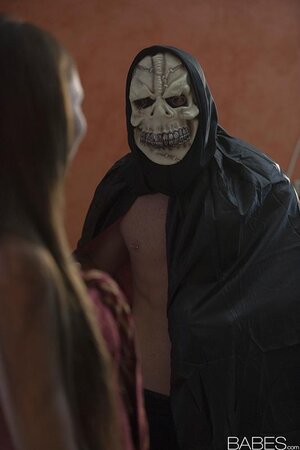 Hungarian teen Alexis Brill doesn't know who masked man is but he fucks her