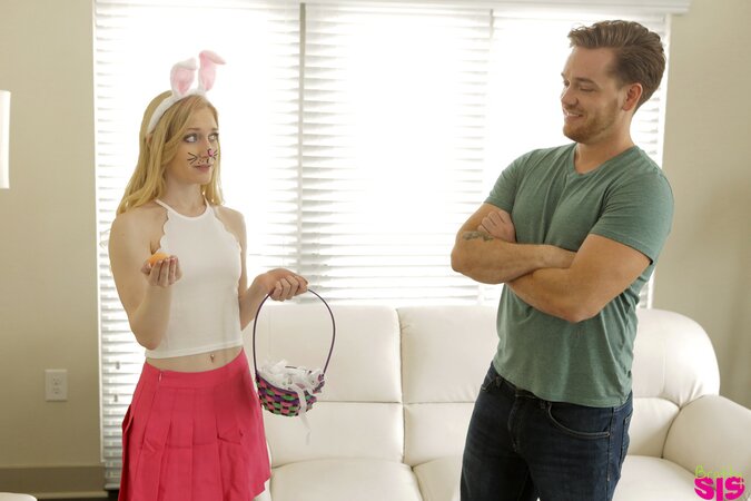 Slut with bunny ears has nothing against being banged by stepbrother