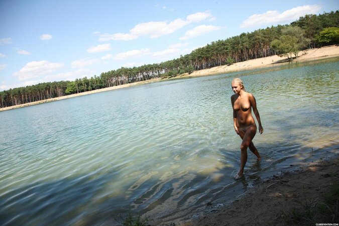 Young chick with tan lines doesn't know that boyfriend secretly takes pics of her