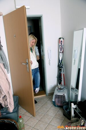 Stunning girl with small boobs visits bestie for fun that ends with orgasms