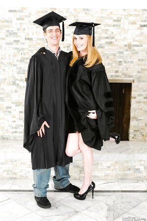 Valedictorian with pretty figure slowly strips while classmates get ready for sex