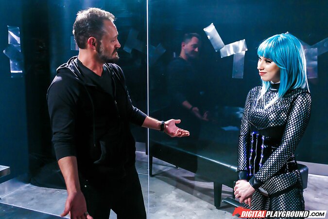 Blue-haired Aria Alexander sucks dick and gets fucked in nice XXX parody