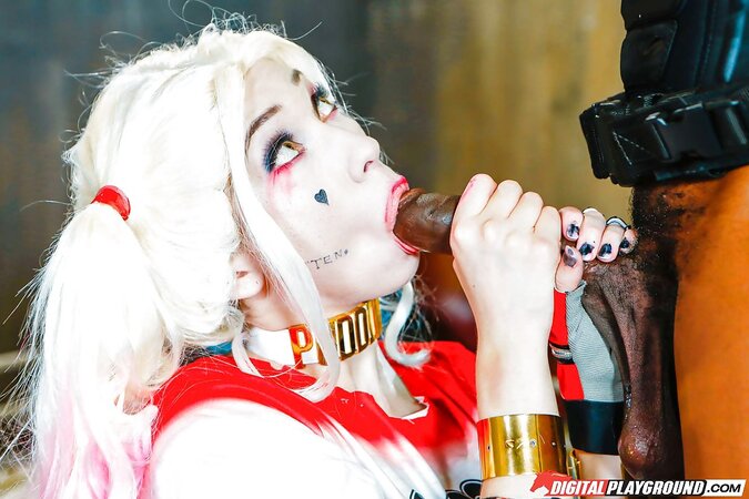 Harley Quinn is defenseless when black man is scoring her in a madhouse