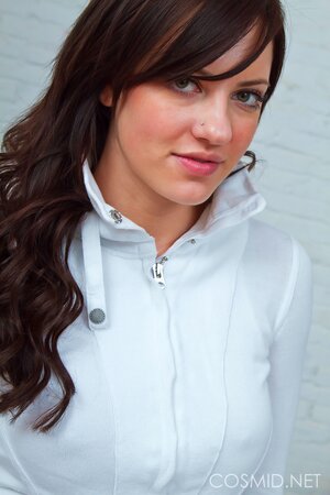 Slender amateur hottie demonstrates her big round tits and cute panties