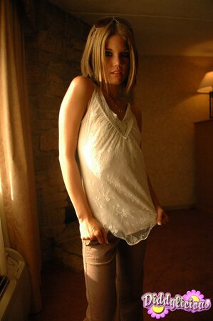 Greedy chick covers breasts that guys are going to see one beautiful day