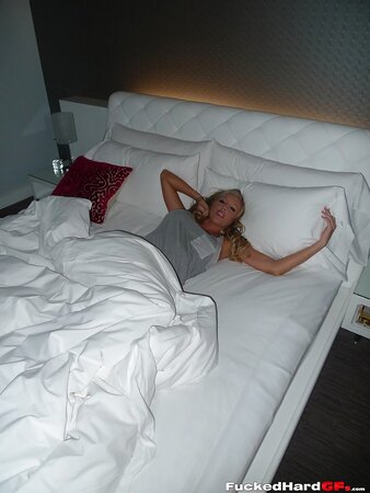 Luscious blonde beauty woke up ready to expose her pierced tits and cunny