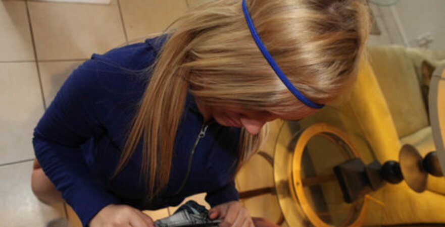 Charming blonde gets drilled on the couch till her round butt is covered in cum