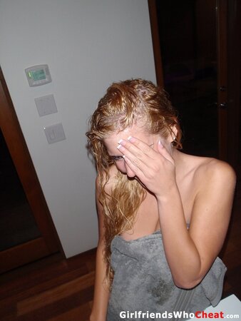 Charming blonde lassie loves exposing her perky assets in various places