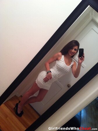 Playful chick with perfect butt likes sending her nude photos to her boyfriend
