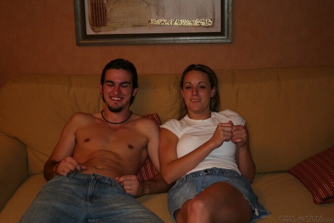 Dude with pierced dick enjoys blowjob and sex with his seductive girlfriend