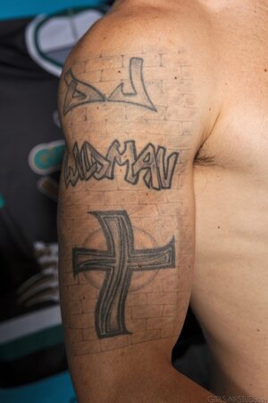 Glamorous blonde chick gets drilled by the sportsman in the bathroom