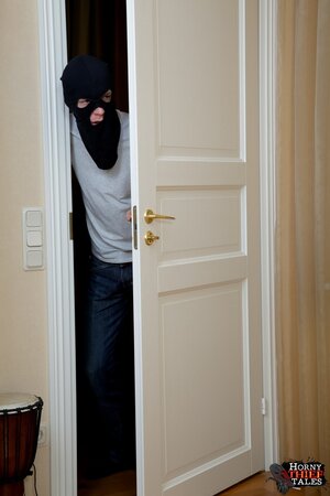 Charming lassie was woken up by two robbers and forced to polish their cocks