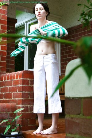 Undressing and dressing up with the tight bodied Mia Hilton