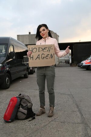 Small boobs edgy brunette German is going to get fucked silly