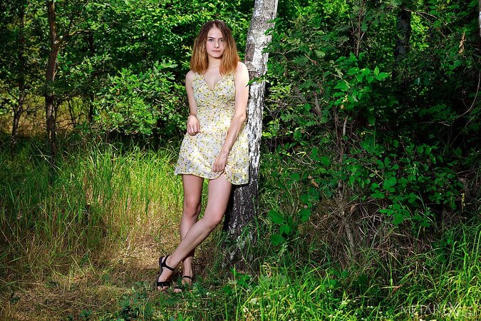 Her soft beauty will destroy you for good Solo forest tease