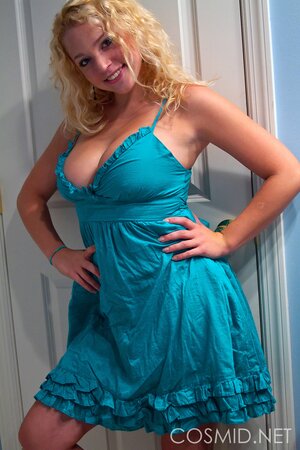 Nothing can stop blonde from exposing her lovely breasts