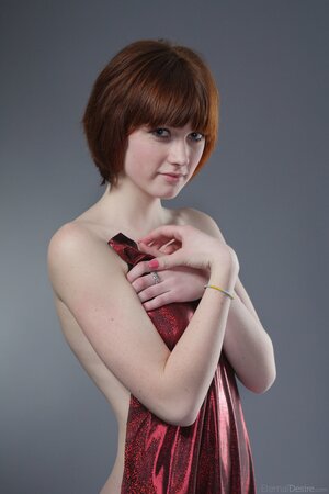 Natural redheaded tomboy looks perfect in her solo gallery