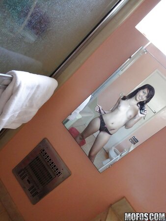 Brunette girl is sure that her naked pictures will boost boyfriend's mood