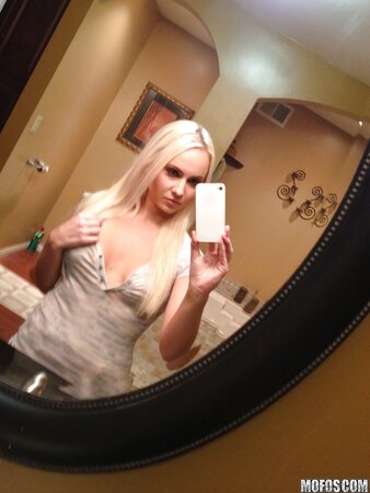 Sexy homemade photos of sweet blonde girlfriend with a pair of hot tits