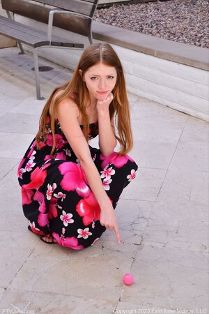 Myra sits on the stairs while thinking about seducing her lover