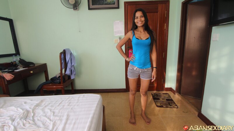 Cambodian amateur showing her crazy hot smile and love for cock