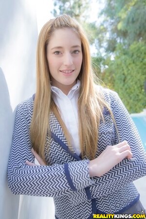 Twisted and preppy hottie exposing her panties and more