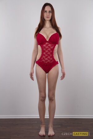 Barbra Sweet showing her red lingerie and perfect pussy too